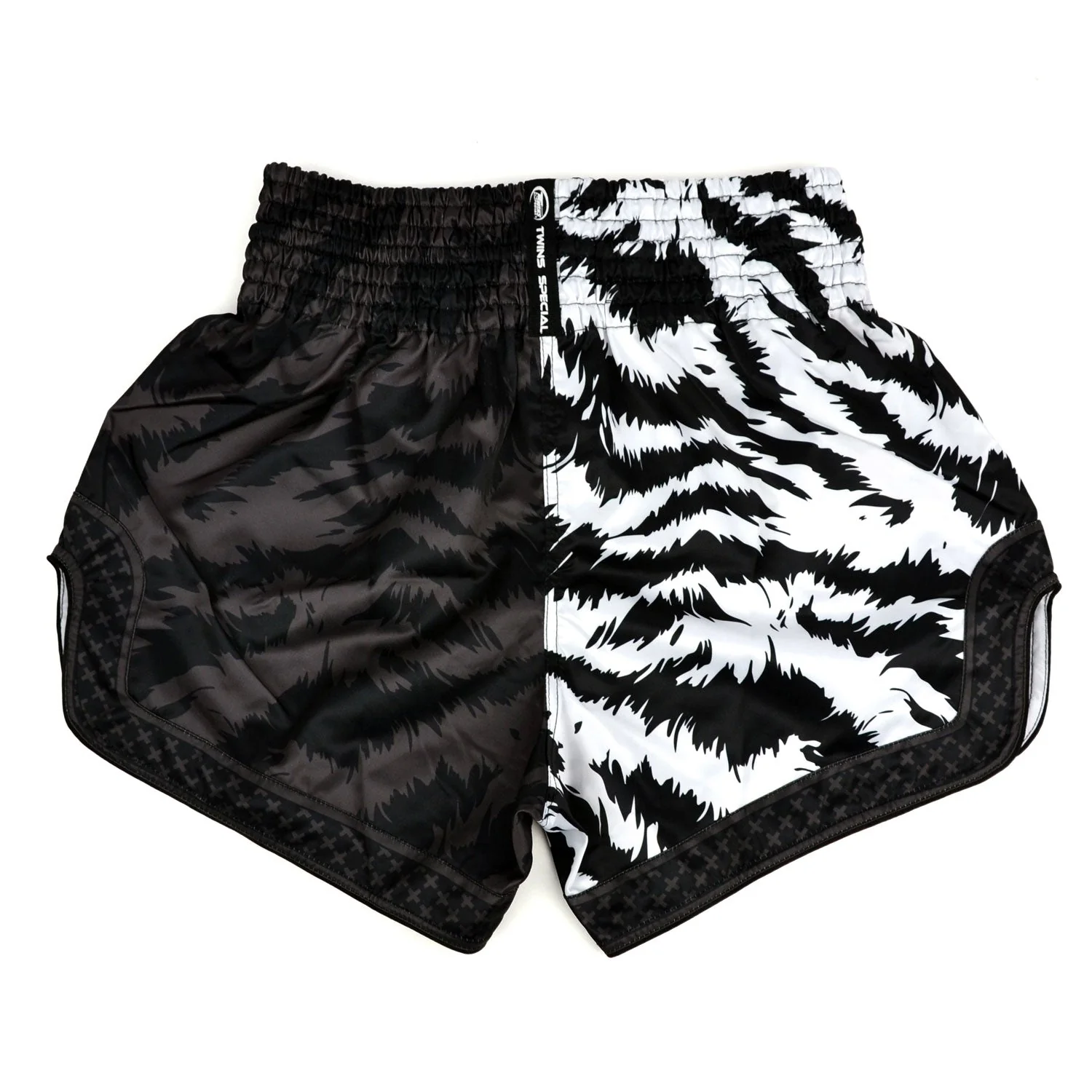 Twins Special Muaythai Shorts - JUNGLE Black-White - Image 2
