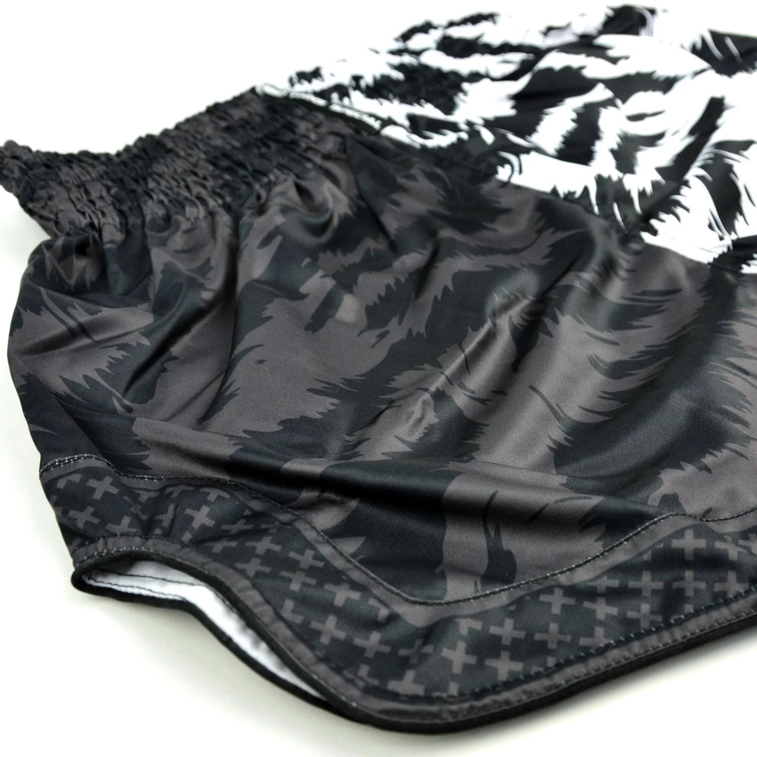 Twins Special Muaythai Shorts - JUNGLE Black-White - Image 4