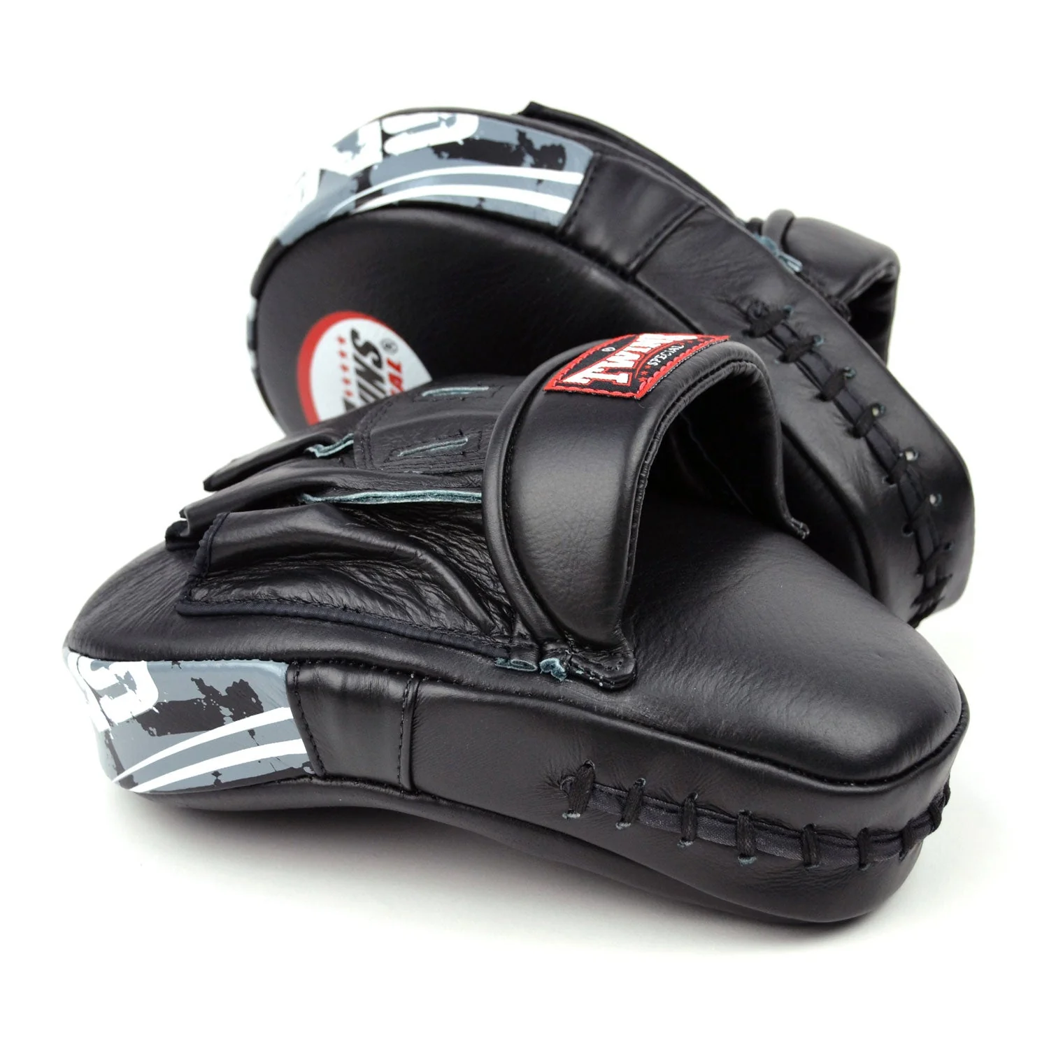 Twins Special PML10 Deluxe Curved Leather Focus Mitts - Black - Image 2
