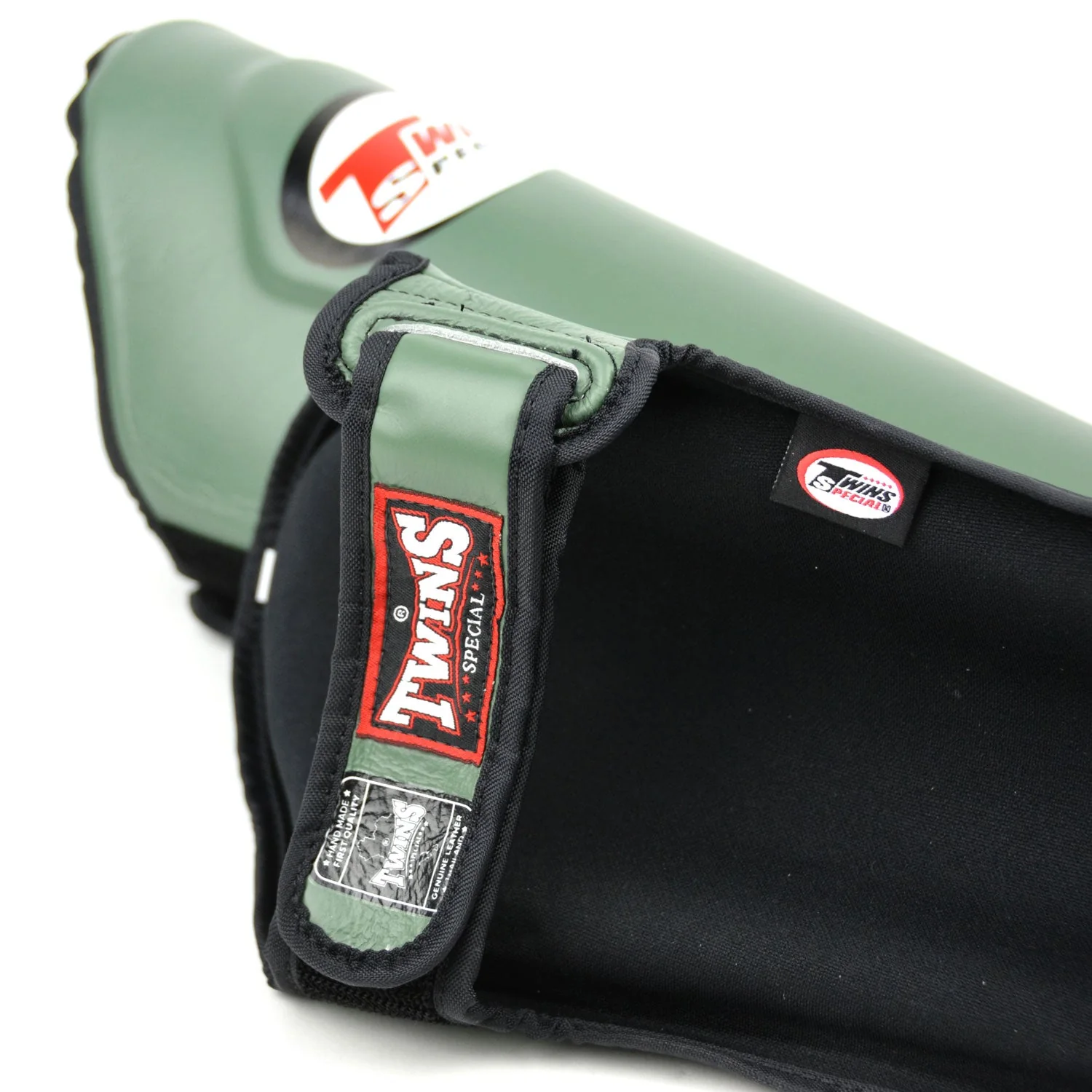 Twins Special SGL10 Leather Shin Pads - Olive - Image 2