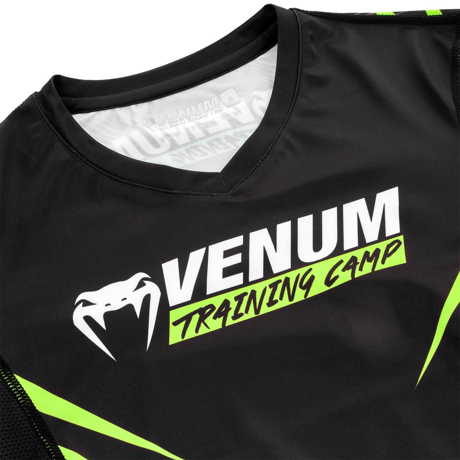 Venum Training Camp 2.0 Ladies Long Sleeved Rash Guard - Black/Neon Yellow - Image 3