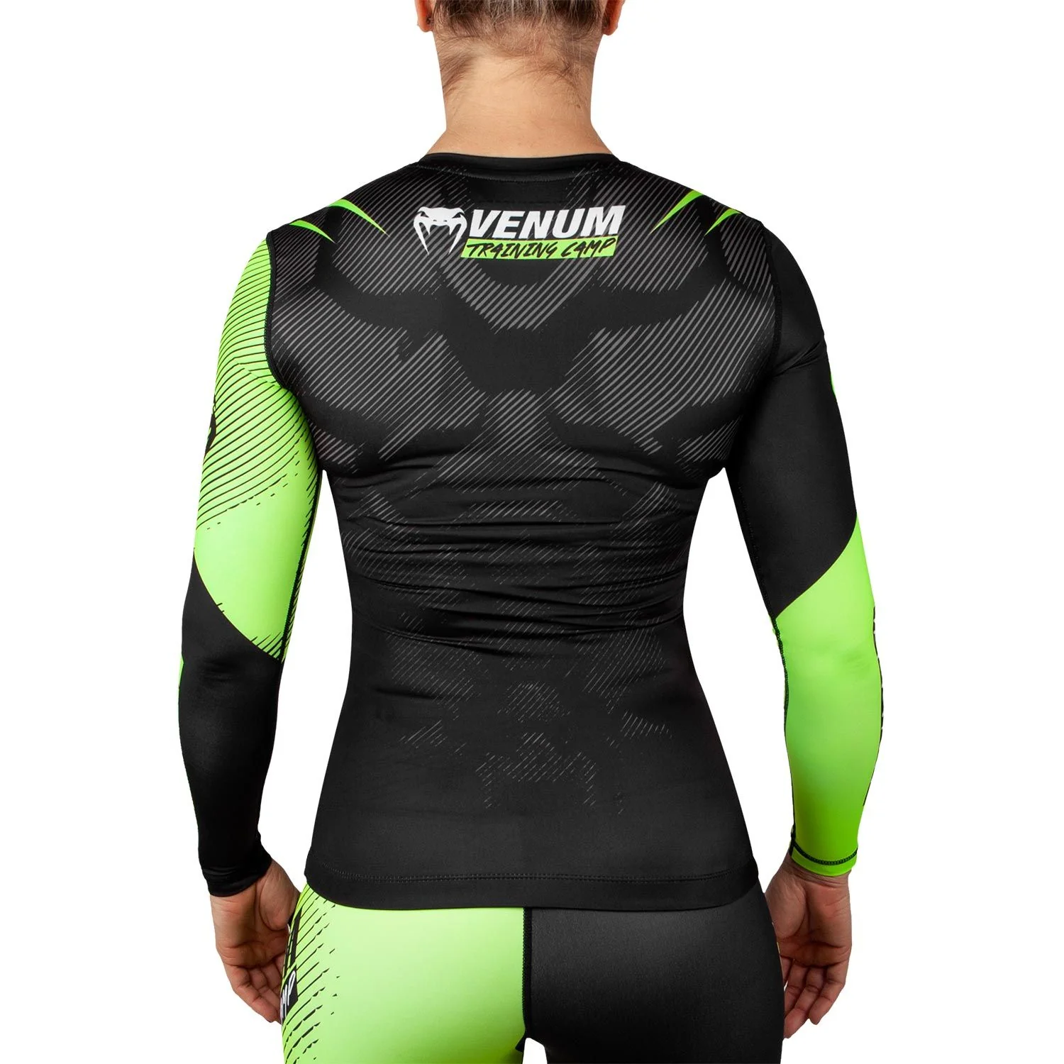 Venum Training Camp 2.0 Ladies Long Sleeved Rash Guard - Black/Neon Yellow - Image 4
