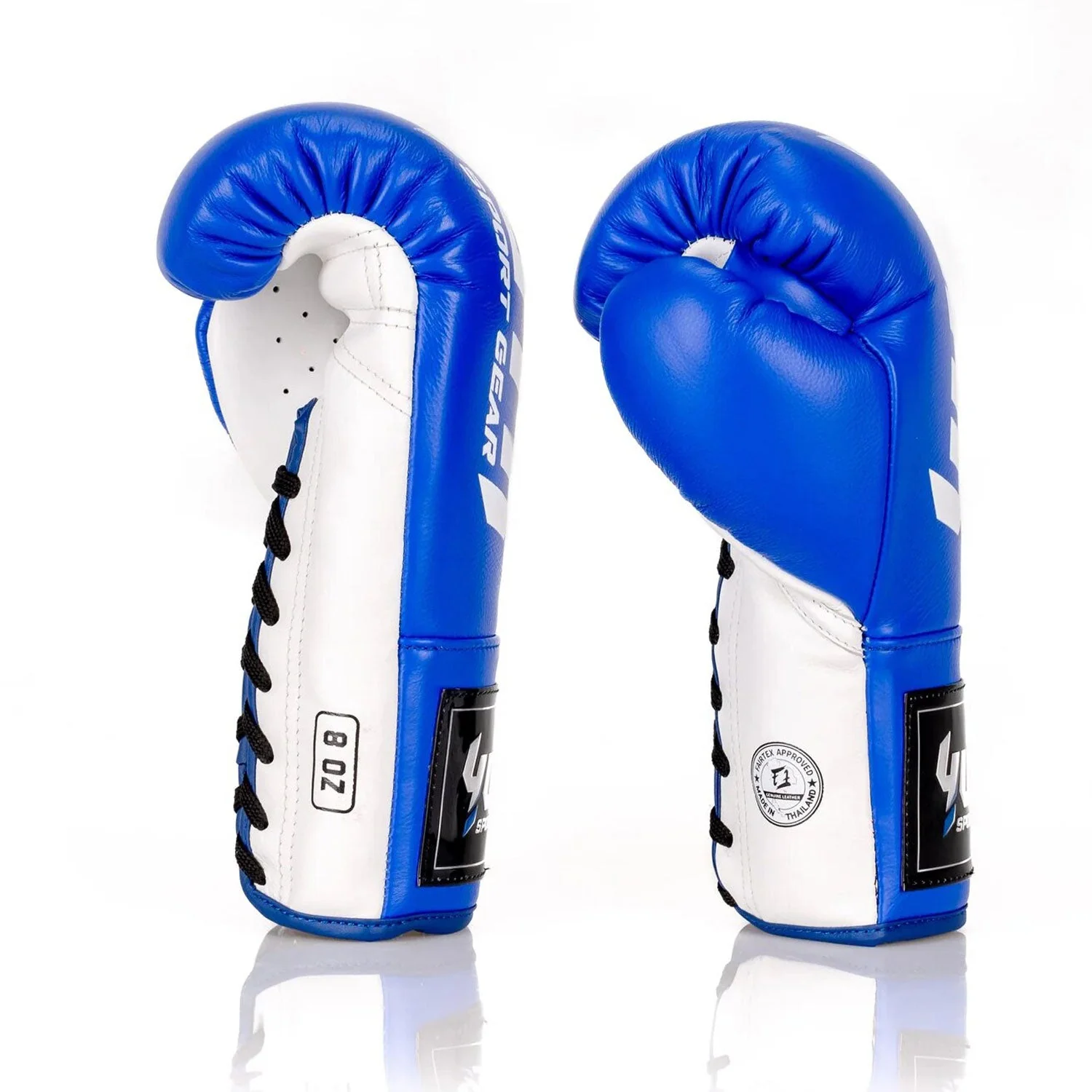 Yuth Boxing Gloves - Lace-Up Blue-White - Image 3
