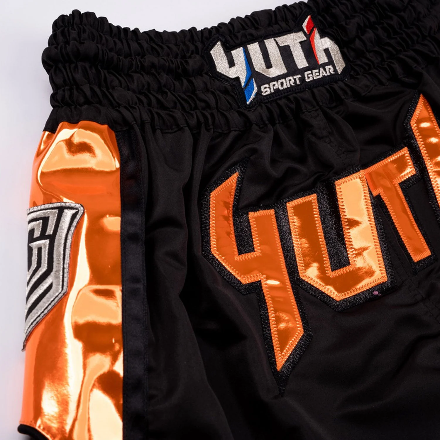 Yuth Hologram Muaythai Shorts Black-Orange - Image 2
