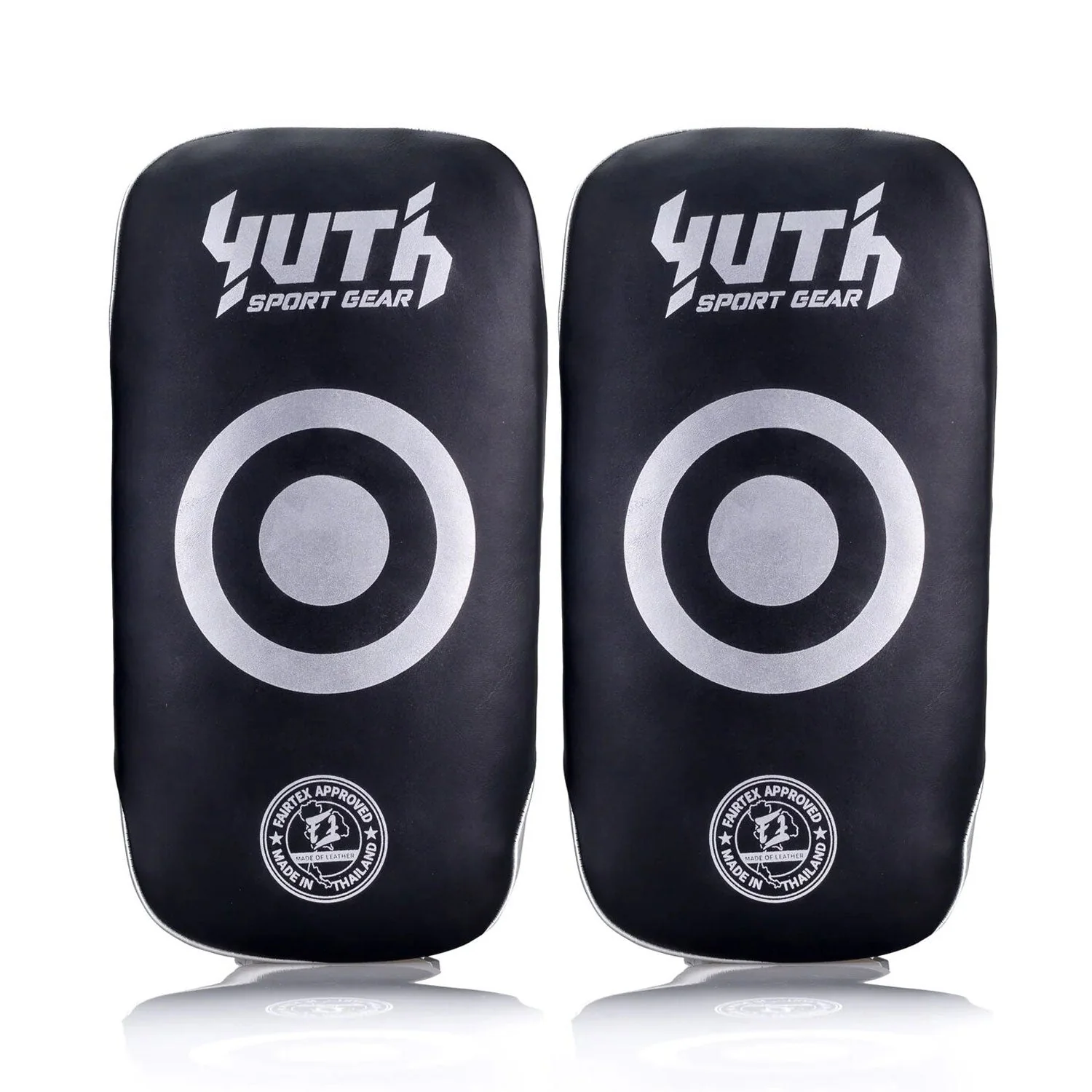 Yuth Thai Kick Pads Black-Silver - Image 3
